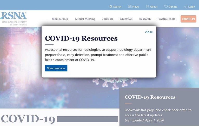 RSNA launches online resource for COVID-19
