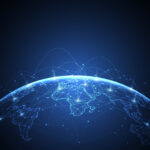 Global network connection. World map point and line composition concept of global business. Vector Illustration
